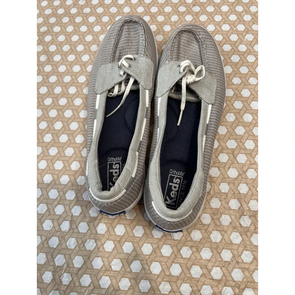 Keds Women Boat Shoes Size 11 Ortholite Silver Glimmer Slip On